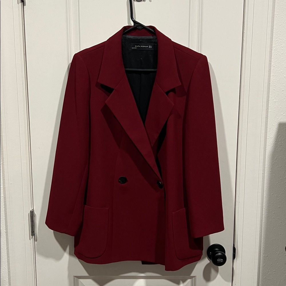 Zara Women's Deep Red Blazer